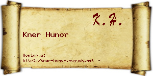 Kner Hunor névjegykártya